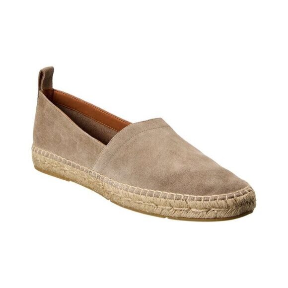 Aquatalia Felipe Weatherproof Suede Espadrille Slip On Quiet Luxury Beige Size 8 - Picture 1 of 10